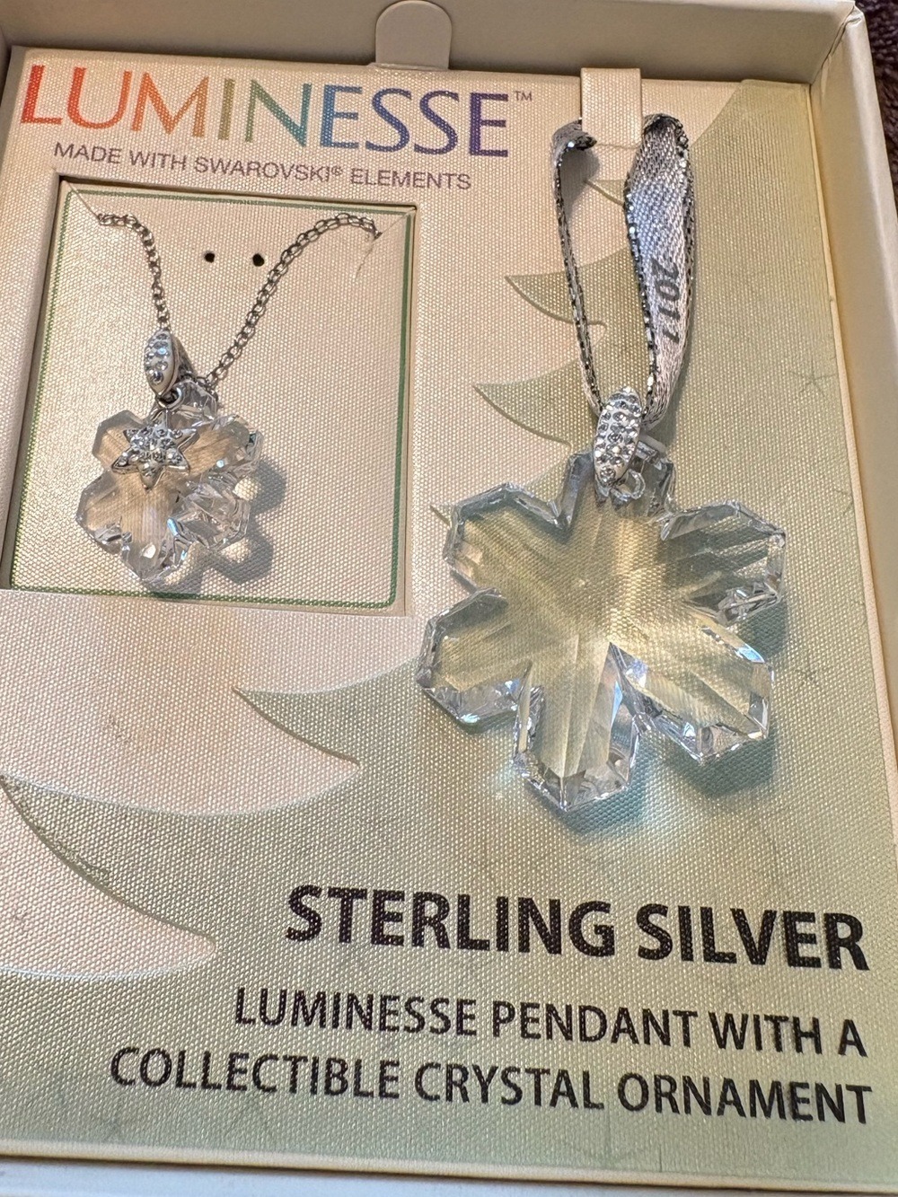 STERLING SILVER AND SWAROVSKI CRYSTAL Pendant & Ornament- 2011 Edition - NIB